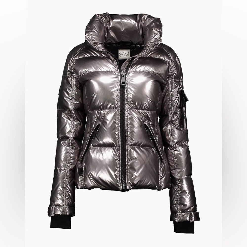 SAM. Freestyle Down Puffer Jacket in Gunmetal size Small (S)